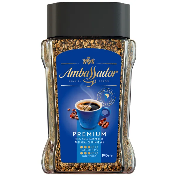Кофе растворимый 190 г, стеклянная банка, Premium Ambassador (am.53446) - Фото 9