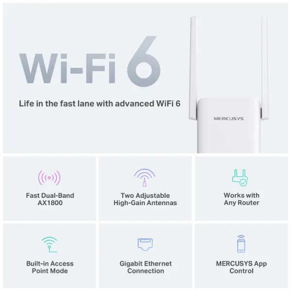 Расширитель покрытия WiFi ME70X AX1800 MERCUSYS (ME70X) - Фото 3