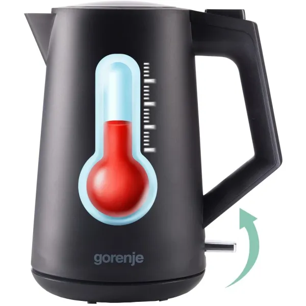 Електрочайник 1.7л чорний Gorenje (K17OPB) - Фото 4