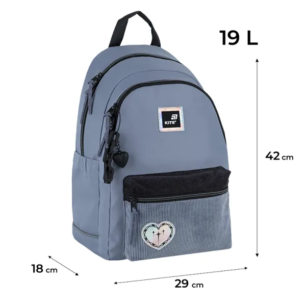 Рюкзак шкільний підлітковий Kite Education teens 2575M-1 сірий (K25-2575M-1) - Фото 1
