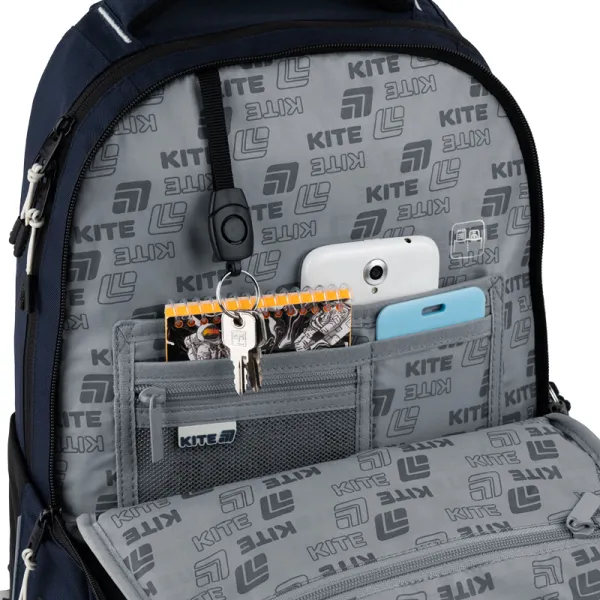 Рюкзак шкільний підлітковий Kite Education teens 2587M-2 темно-синій (K25-2587M-2) - Фото 13