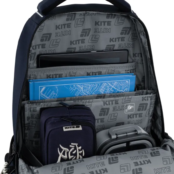 Рюкзак шкільний підлітковий Kite Education teens 2587M-2 темно-синій (K25-2587M-2) - Фото 15