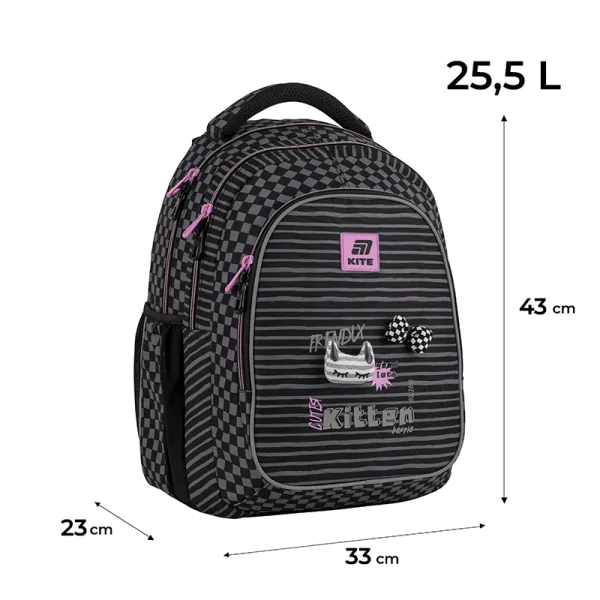 Рюкзак школьный подростковый Kite Education teens 8001L-2 черный (K25-8001L-2) - Фото 1