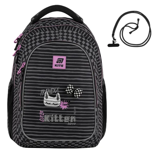 Рюкзак школьный подростковый Kite Education teens 8001L-2 черный (K25-8001L-2) - Фото 2