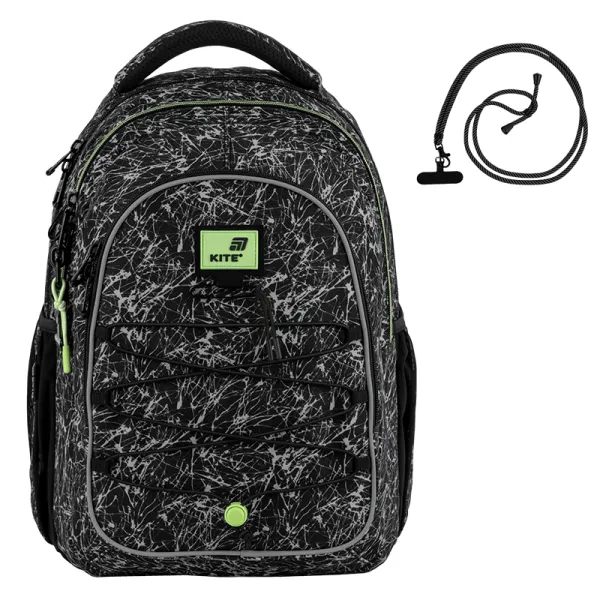 Рюкзак шкільний підлітковий Kite Education teens 8001L-1 чорний (K25-8001L-1) - Фото 2