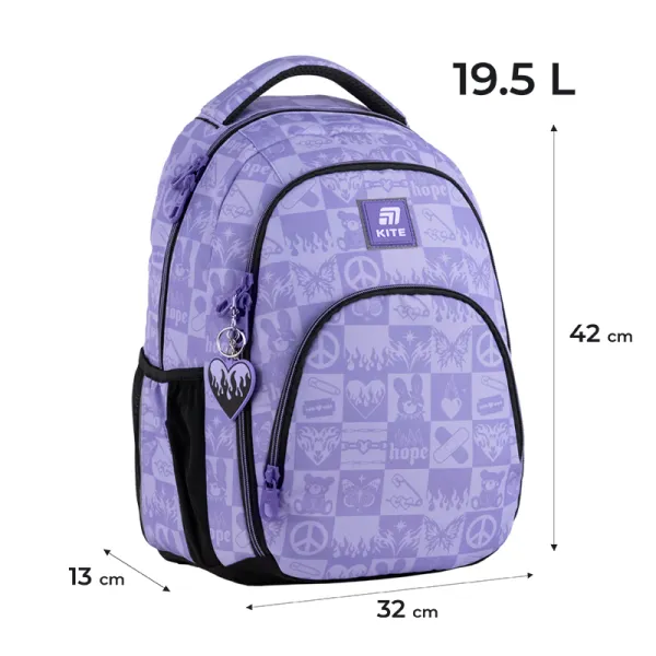 Рюкзак шкільний підлітковий Kite Education teens 905M-3 фіолетовий (K25-905M-3) - Фото 1