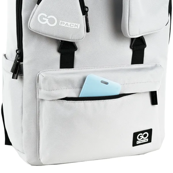 Рюкзак шкільний підлітковий GoPack Education Teens 178 сірий (GO25-178L-2) - Фото 11