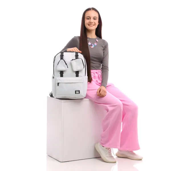 Рюкзак шкільний підлітковий GoPack Education Teens 178 сірий (GO25-178L-2) - Фото 17