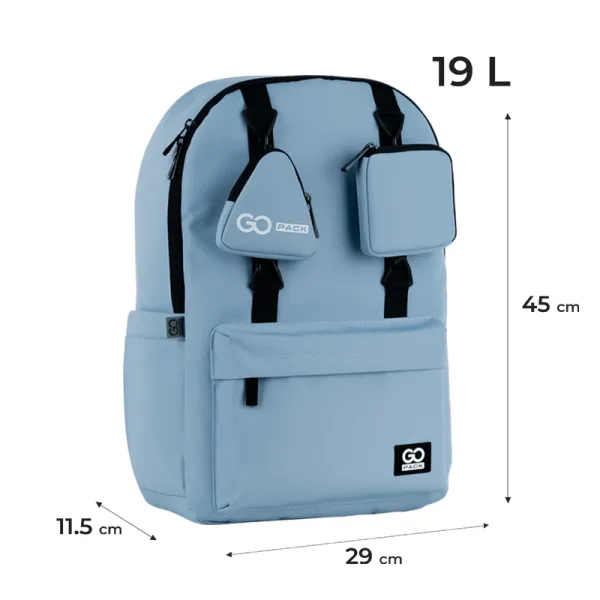 Рюкзак шкільний підлітковий GoPack Education Teens 178 сіро-блакитний (GO25-178L-3) - Фото 1