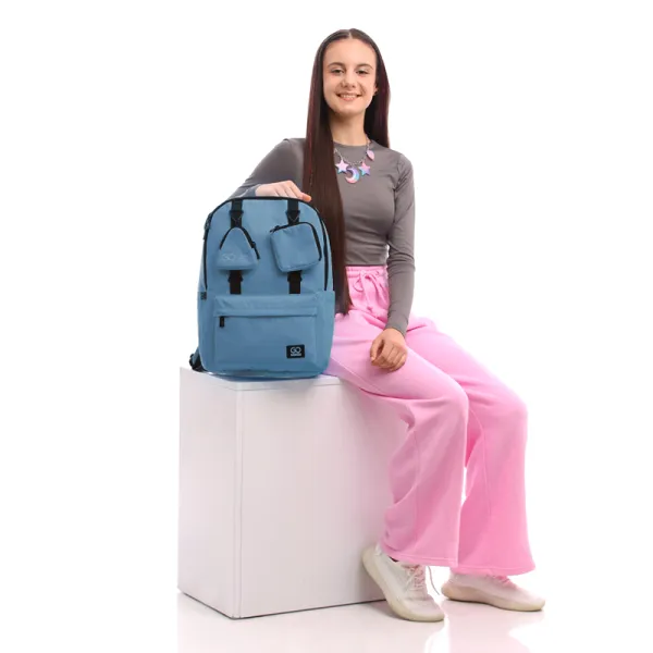 Рюкзак шкільний підлітковий GoPack Education Teens 178 сіро-блакитний (GO25-178L-3) - Фото 17