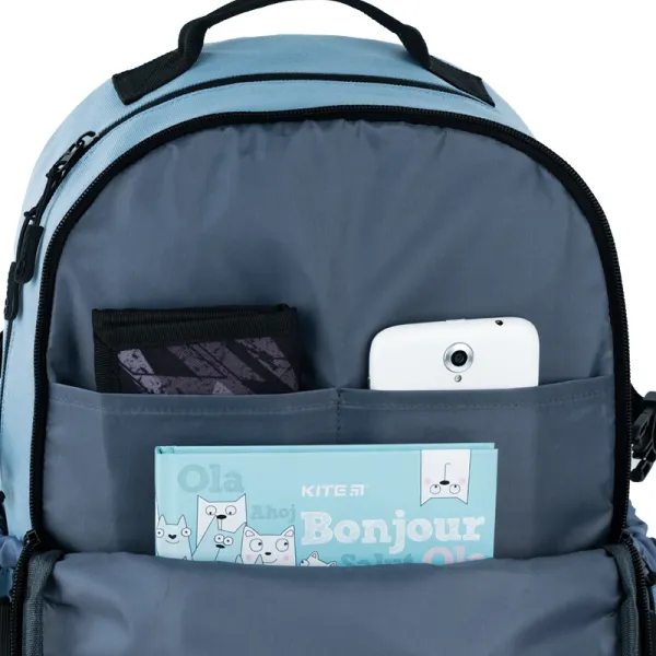 Рюкзак шкільний підлітковий GoPack Education Teens 186 блакитний (GO25-186L-2) - Фото 9