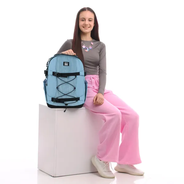 Рюкзак шкільний підлітковий GoPack Education Teens 186 блакитний (GO25-186L-2) - Фото 14