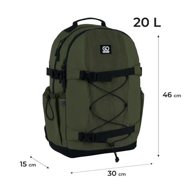 Рюкзак шкільний підлітковий GoPack Education Teens 186 хакі (GO25-186L-3) - Фото 1