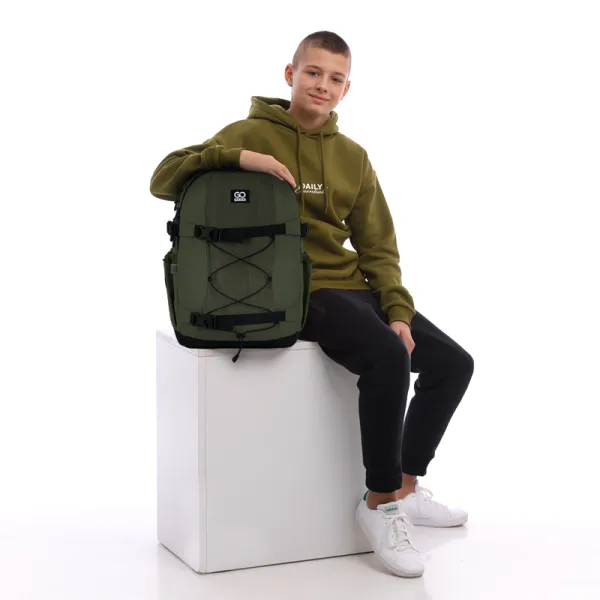 Рюкзак шкільний підлітковий GoPack Education Teens 186 хакі (GO25-186L-3) - Фото 14