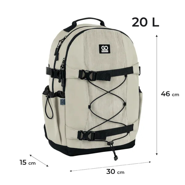 Рюкзак шкільний підлітковий GoPack Education Teens 186 бежевий (GO25-186L-4) - Фото 1