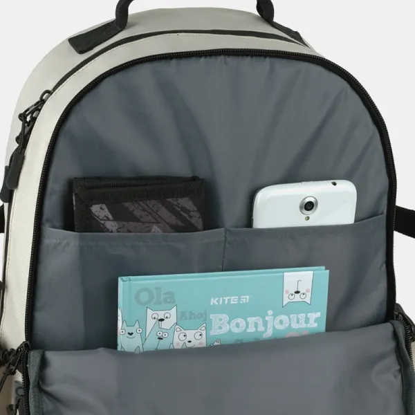 Рюкзак шкільний підлітковий GoPack Education Teens 186 бежевий (GO25-186L-4) - Фото 9