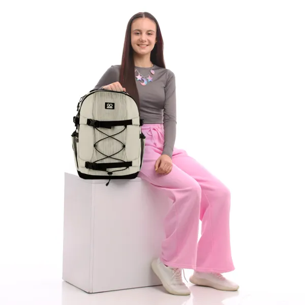 Рюкзак шкільний підлітковий GoPack Education Teens 186 бежевий (GO25-186L-4) - Фото 14