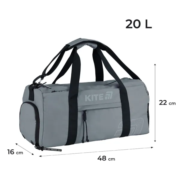 Сумка спортивна підліткова Kite Education teens 2530-2 сіра (K25-2530-2) - Фото 1