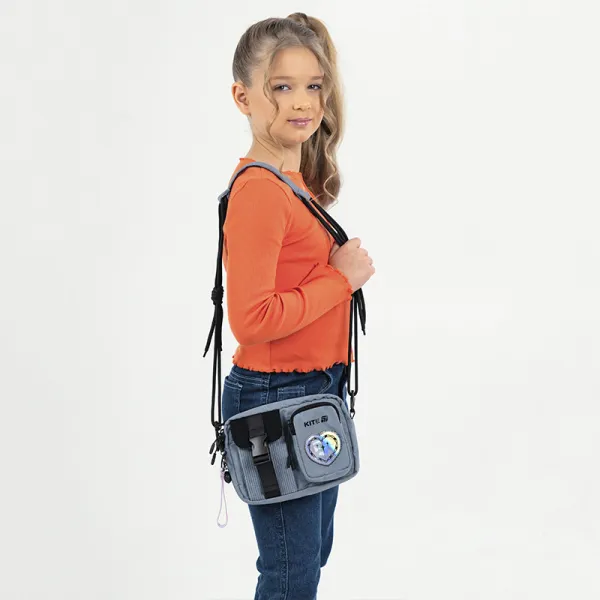 Сумка-кроссбоди подростковая Kite Education teens 2522-3 серая (K25-2522-3) - Фото 5