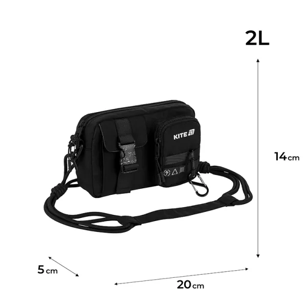 Сумка-кроссбоди подростковая Kite Education teens 2522-4 черная (K25-2522-4) - Фото 1