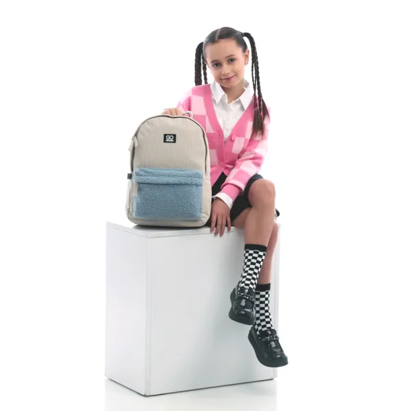 Рюкзак шкільний підлітковий GoPack Education Teens 147 бежевий (GO25-147M-1) - Фото 13