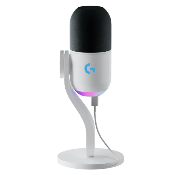 Микрофон USB Type-C игровой Yeti GX Dynamic RGB Lightsync, белый Logitech (988-000576) - Фото 7