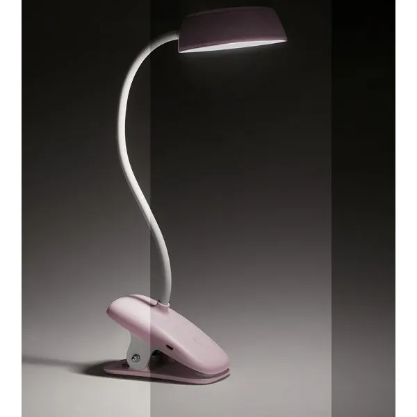 Лампа настольная с аккумулятором 3Вт, 1200мАч, 4000K, USB-A, розовая Donutclip Philips (929003179627) - Фото 1