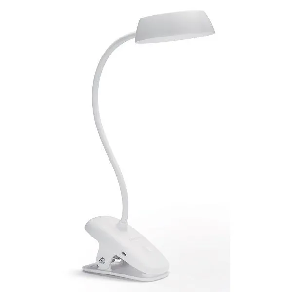 Лампа настольная с аккумулятором 3Вт, 1200мАч, 4000K, USB-A, белая Donutclip Philips (929003179727)