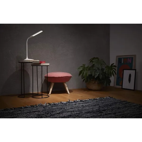 Лампа настольная с аккумулятором 5Вт, 2200мАч, 3000К, USB-A, белая Disc Double Panan Ledvance (4058075301733) - Фото 1