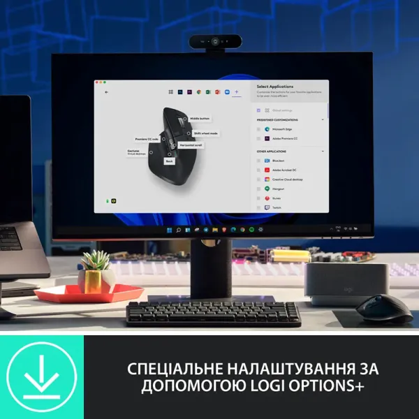 Миша бездротова MX Master 3S Performance, графітова Logitech (910-006559) - Фото 7