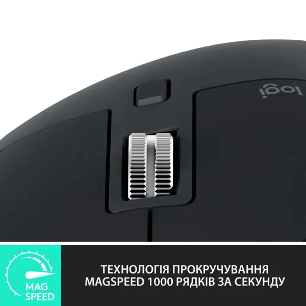 Миша бездротова MX Master 3S Performance, графітова Logitech (910-006559) - Фото 9