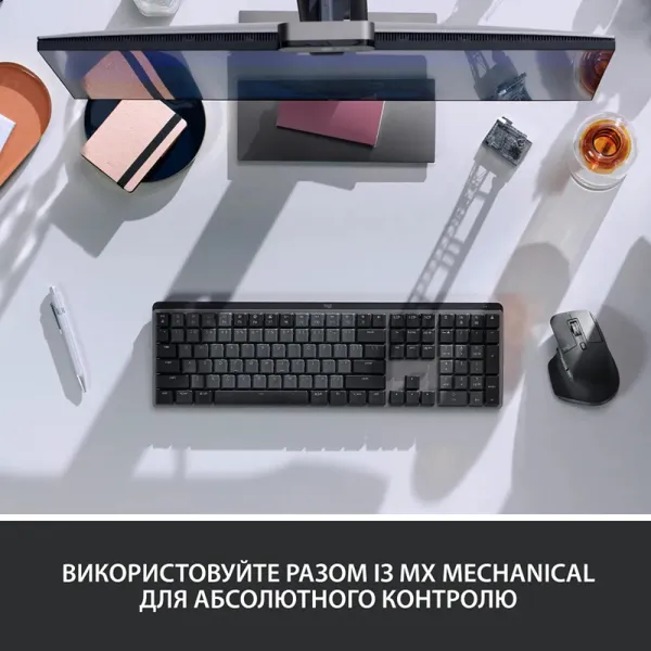 Миша бездротова MX Master 3S Performance, світло-сіра Logitech (910-006560) - Фото 1