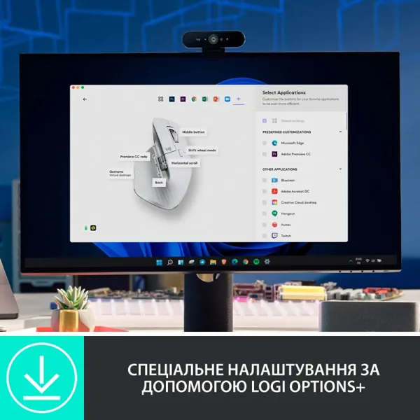 Миша бездротова MX Master 3S Performance, світло-сіра Logitech (910-006560) - Фото 2