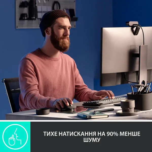 Миша бездротова MX Master 3S Performance, світло-сіра Logitech (910-006560) - Фото 3