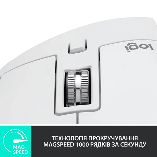 Миша бездротова MX Master 3S Performance, світло-сіра Logitech (910-006560) - Фото 7