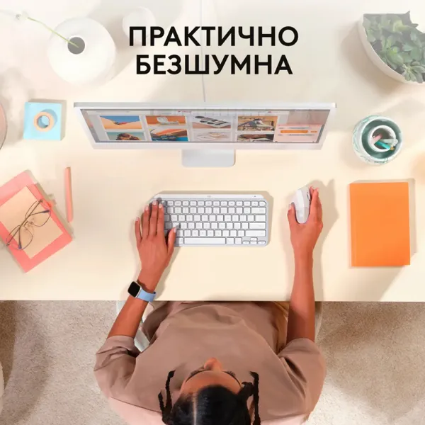 Мышь беспроводная Lift для Mac Vertical Ergonomic, белая Logitech (910-006477) - Фото 5