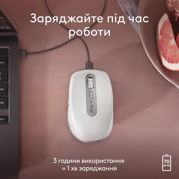 Мышь беспроводная MX Anywhere 3S для Mac, светло-серая Logitech (910-006946) - Фото 15