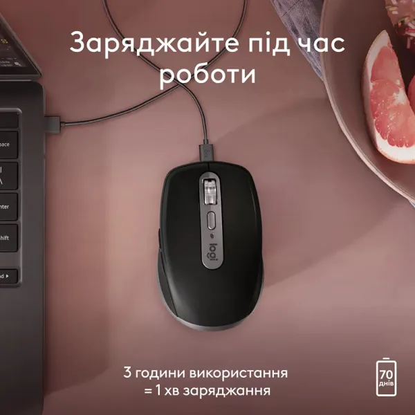 Мышь беспроводная MX Anywhere 3S для Mac, Space Grey Logitech (910-006947) - Фото 4