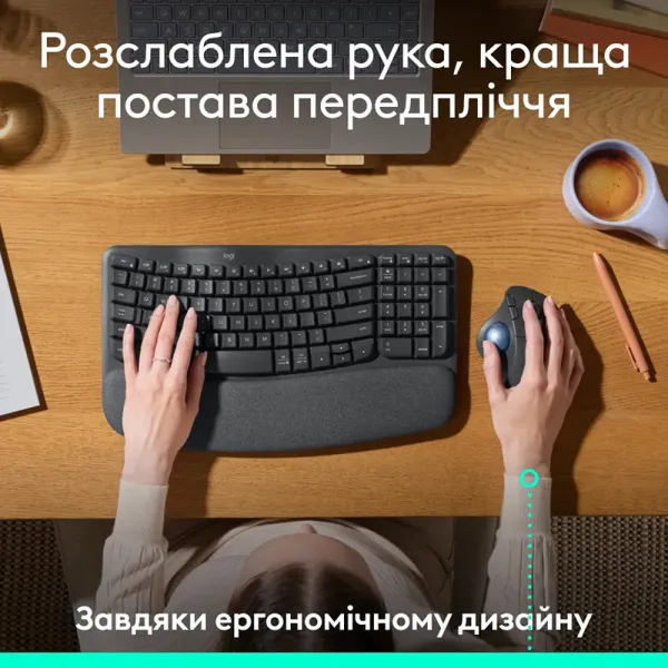 Мышь беспроводная Ergo M575S Trackball, графитовая Logitech (910-007029) - Фото 7