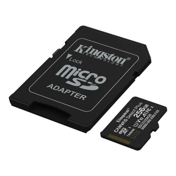 Карта пам'яті 256GB microSD C10 UHS-I A1 V10 R150MB/s + SD Kingston (SDCS3/256GB) - Фото 1