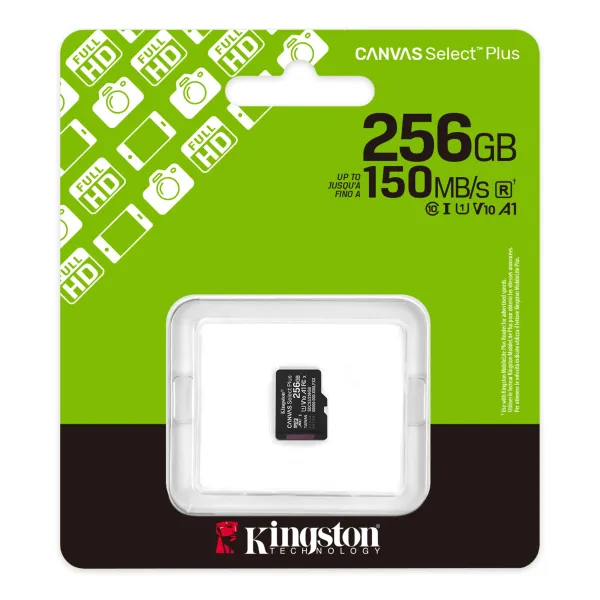Карта памяти 256GB microSD C10 UHS-I A1 V10 R150MB/s Kingston (SDCS3/256GBSP) - Фото 2