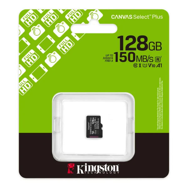 Карта пам'яті 128GB microSD C10 UHS-I A1 V10 R150MB/s Kingston (SDCS3/128GBSP) - Фото 2