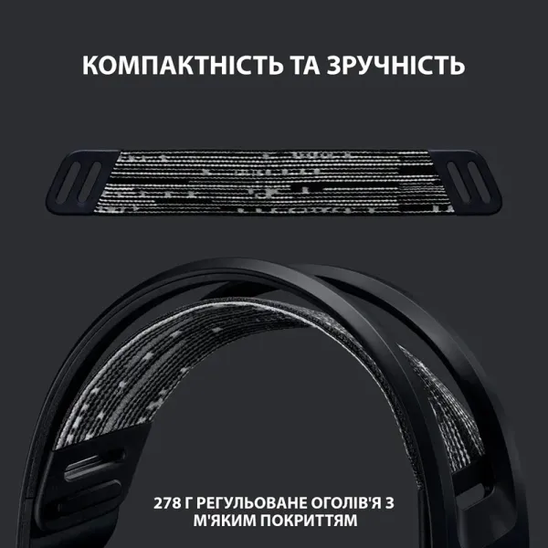 Гарнитура беспроводная игровая G733 Lightspeed, RGB, чёрная Logitech (981-000864) - Фото 1