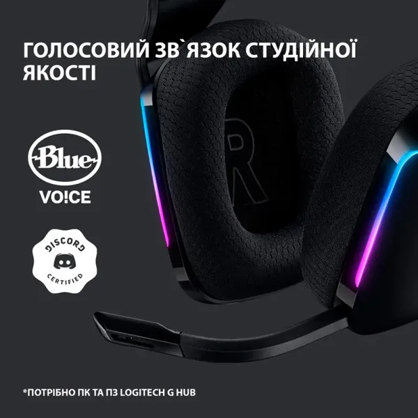 Гарнитура беспроводная игровая G733 Lightspeed, RGB, чёрная Logitech (981-000864) - Фото 11