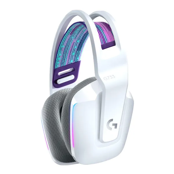 Гарнітура бездротова ігрова G733 Lightspeed, RGB, біла Logitech (981-000883) - Фото 3