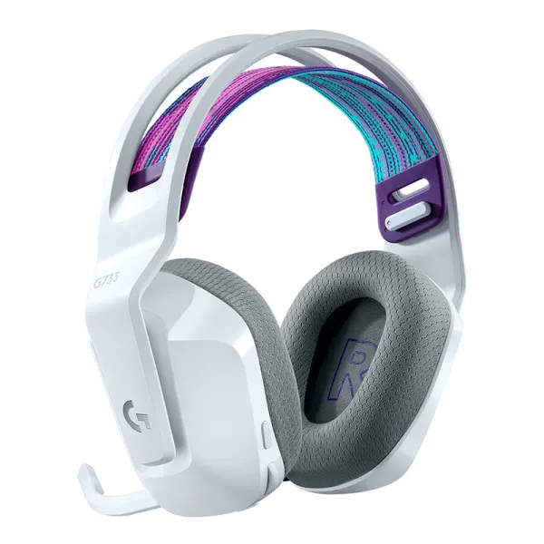 Гарнітура бездротова ігрова G733 Lightspeed, RGB, біла Logitech (981-000883) - Фото 4