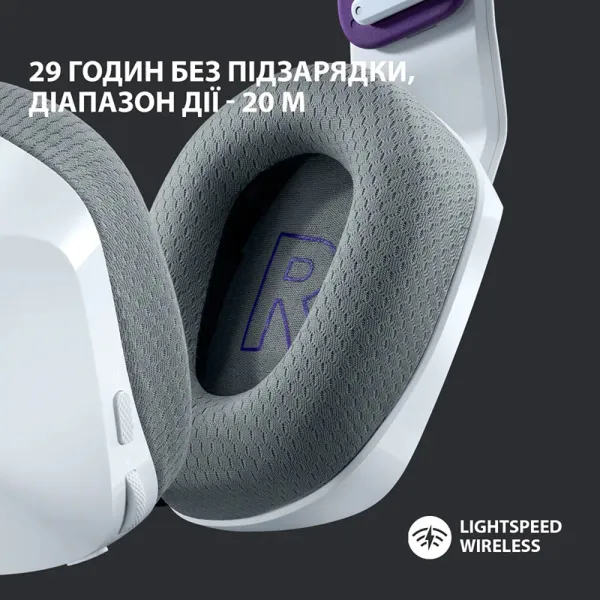 Гарнітура бездротова ігрова G733 Lightspeed, RGB, біла Logitech (981-000883) - Фото 10