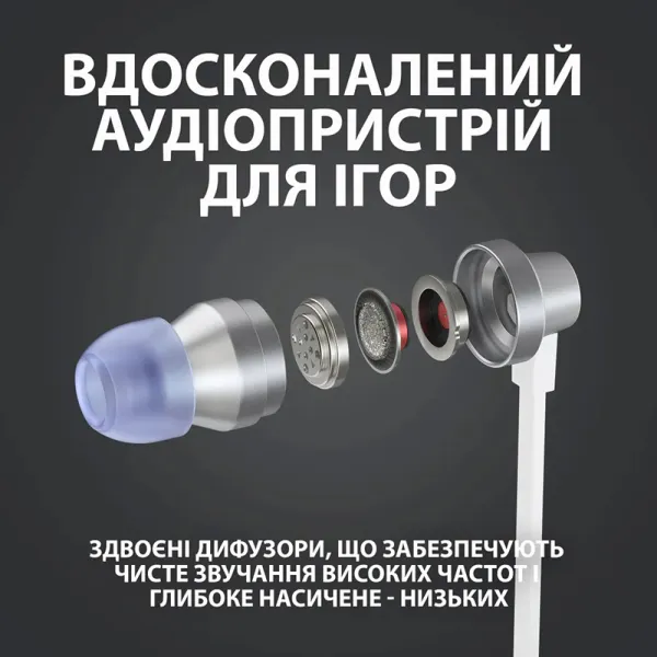 Наушники проводные игровые G333, белые Logitech (981-000930) - Фото 1