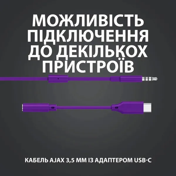 Наушники проводные игровые G333, фиолетовые Logitech (981-000936) - Фото 7