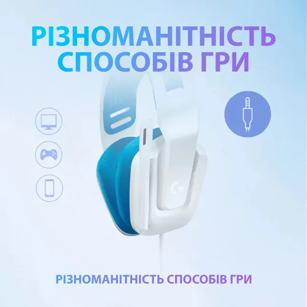 Гарнітура дротова ігрова G335, біла Logitech (981-001018) - Фото 4